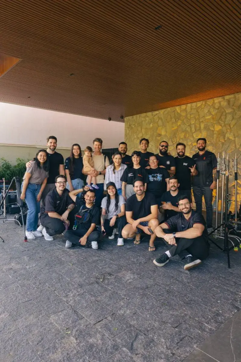 Equipe da Swallow Filmes em uma diária de gravação